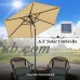 Sunrise Outdoor Patio 6.5' Solar LED Lighted Umbrella Market, 6 Aluminium ribs with Tilt and Crank Parasol Table Sunshade Umbrella (Beige)   570343618